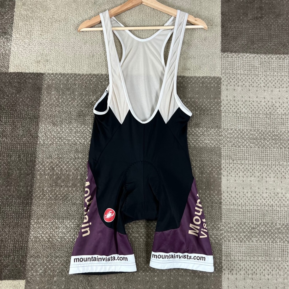 Castelli Mens XL Cycling Bib Shorts Black Purple Mountain Vista Homes USA Made